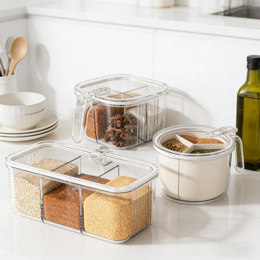 Premium Multi-Compartment Seasoning Box Set