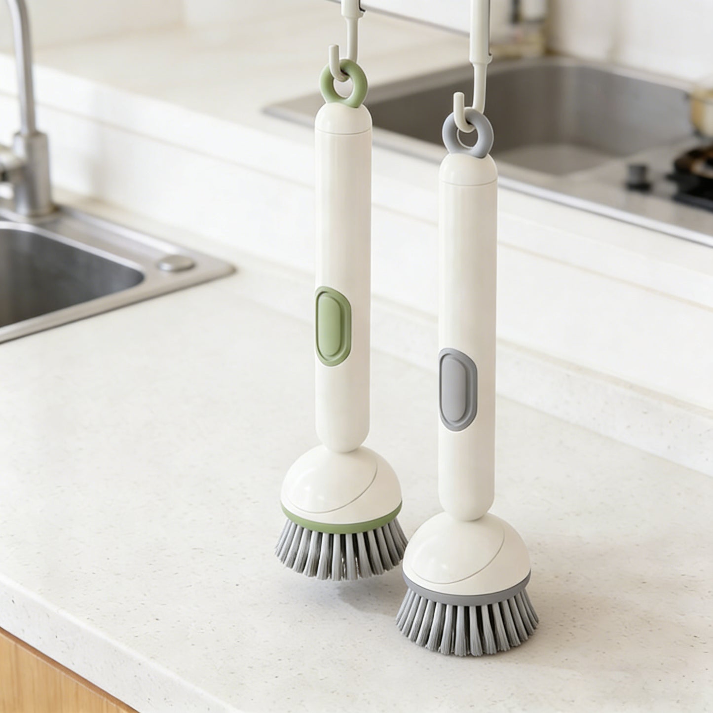 Soap Dispensing Dish Brush with Long Handle