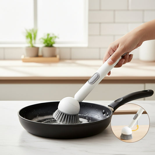 Soap Dispensing Dish Brush with Long Handle