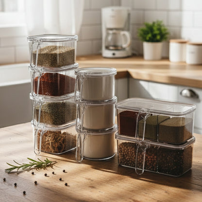 Premium Multi-Compartment Seasoning Box Set