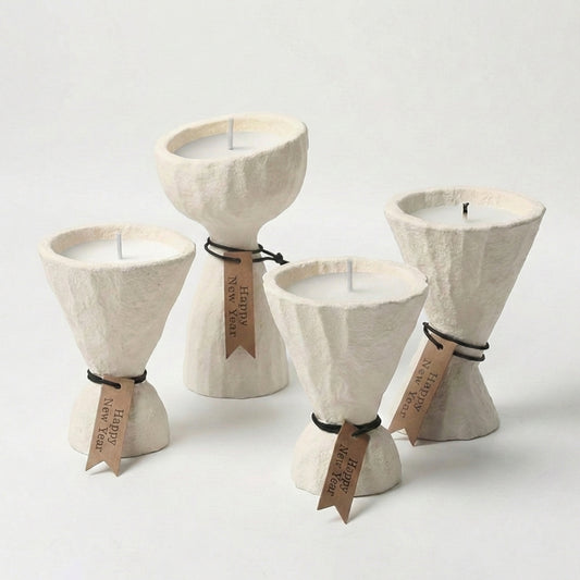 Nordic Minimalist Cement Scented Candle Vessel with Tag